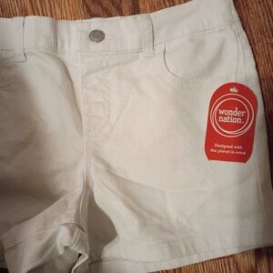 New girls size 10-12 Wonder Nation white shorts